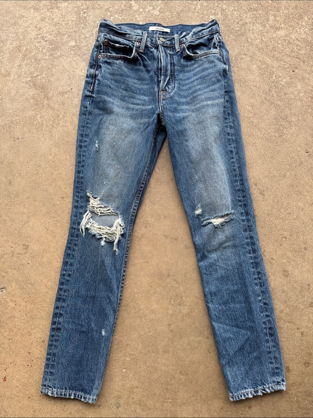 GRLFRND Karolina Jeans Denim Size 24 Distressed in style Button Fly